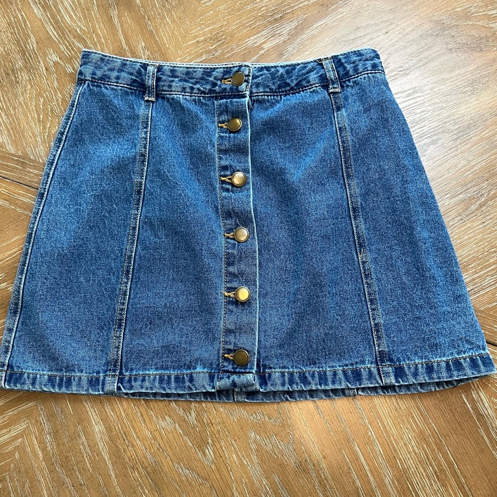 Button down jean skirt